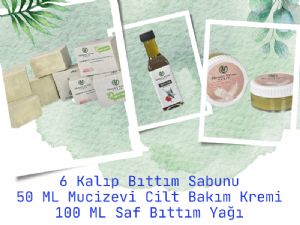 6 Kalıp Bıttım Sabunu + Cilt Bakım Kremi + Bıttım Yağı